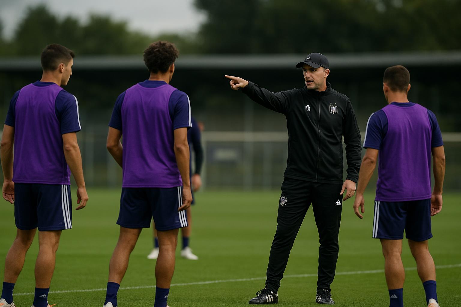 Besnik Hasi van RSC Anderlecht in trainingcontext op het veld