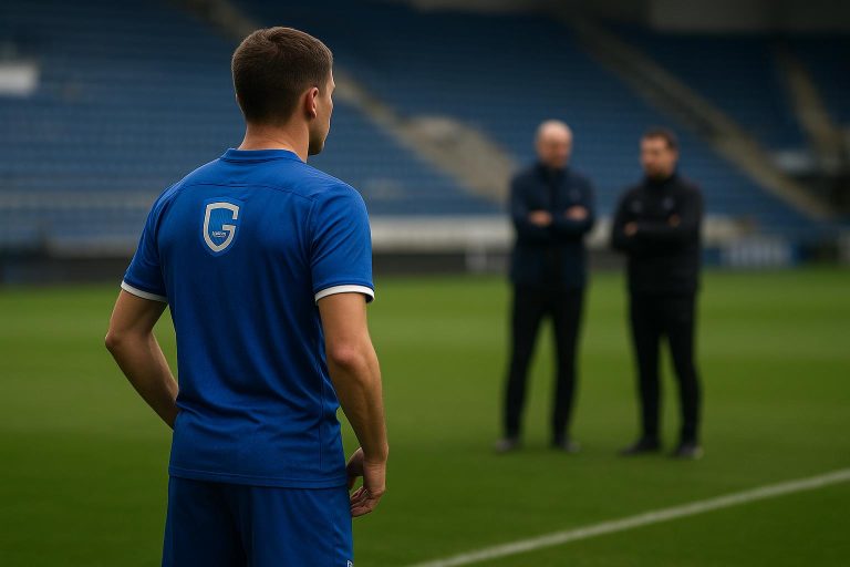 Hyeon-gyu Oh in actie voor KRC Genk tijdens een wedstrijd