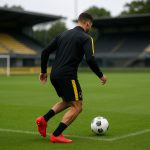 Denis Odoi op het trainingsveld in NAC Breda-context, gezien van achteren