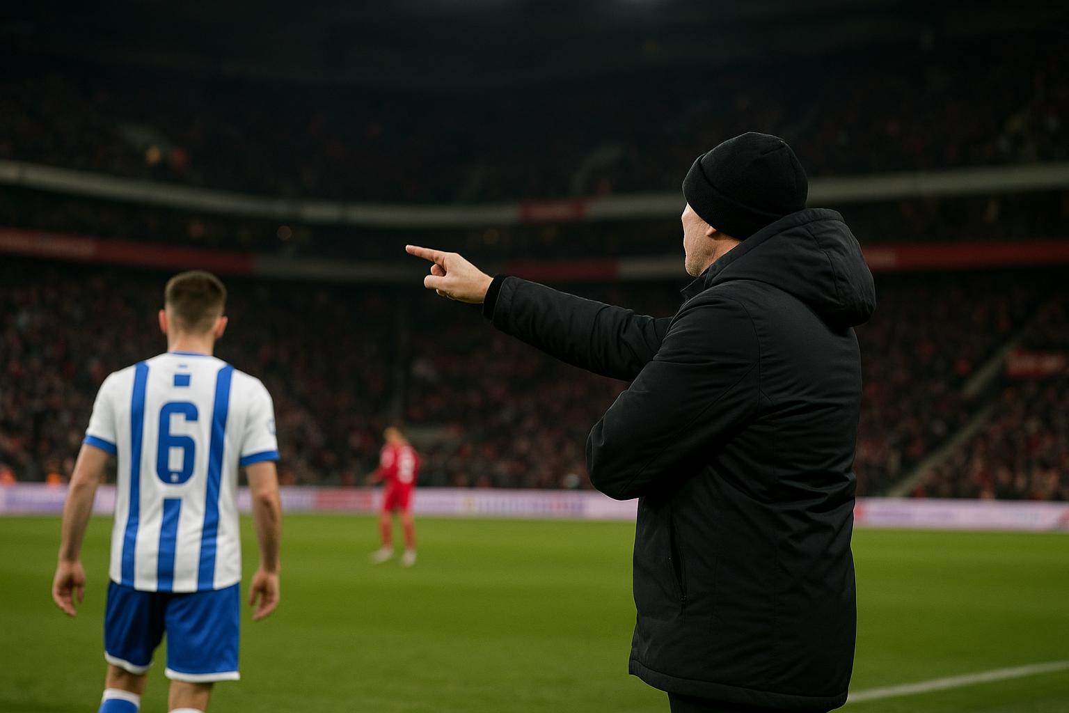 Rik De Mil langs de zijlijn tijdens Standard tegen KAA Gent