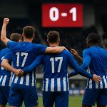Spelers van KAA Gent vieren een doelpunt tijdens de 0-4-zege tegen Standard.