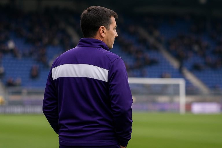 Besnik Hasi langs de zijlijn bij RSC Anderlecht