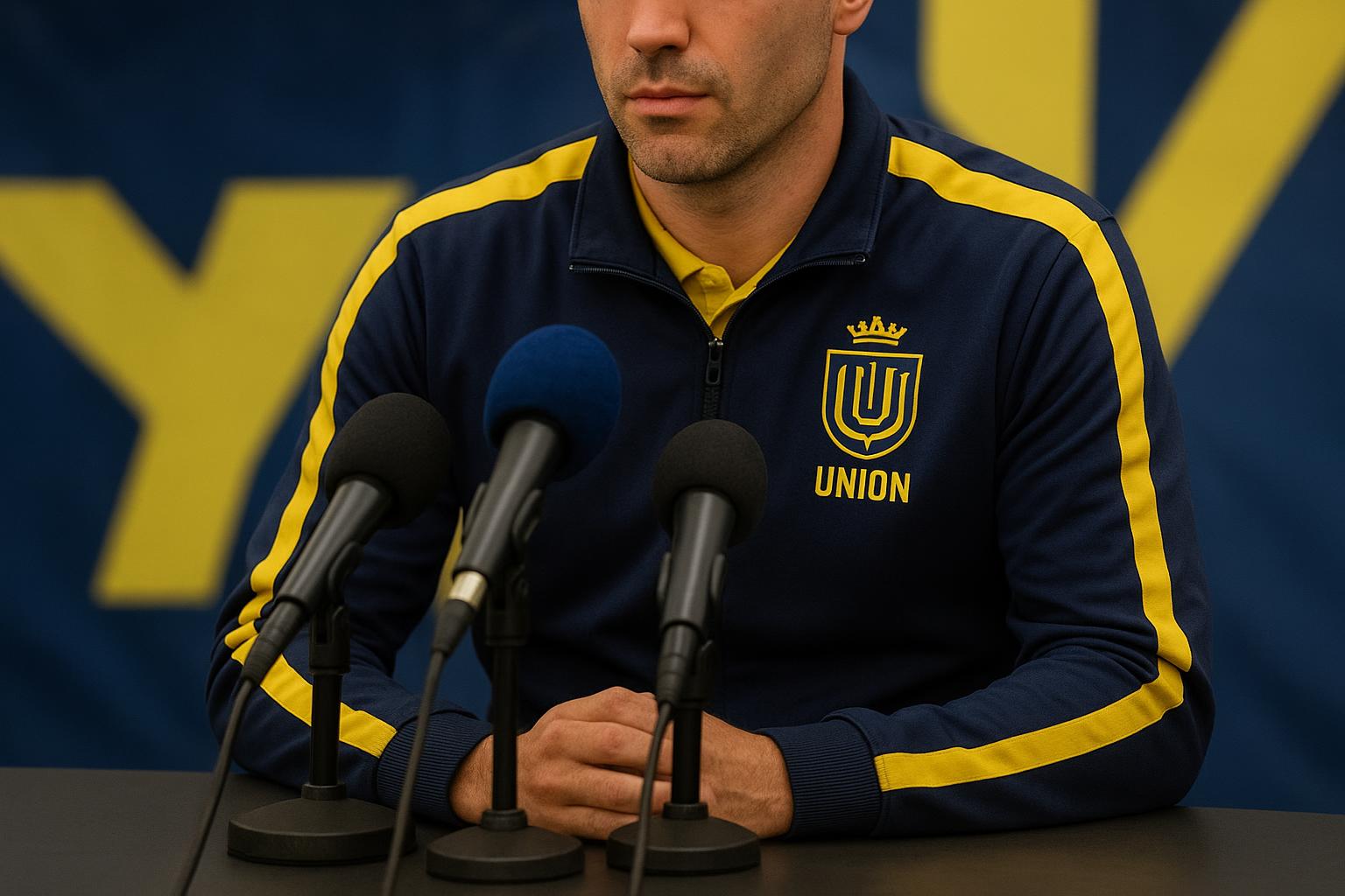 Philippe Bormans van Union SG tijdens een persmoment