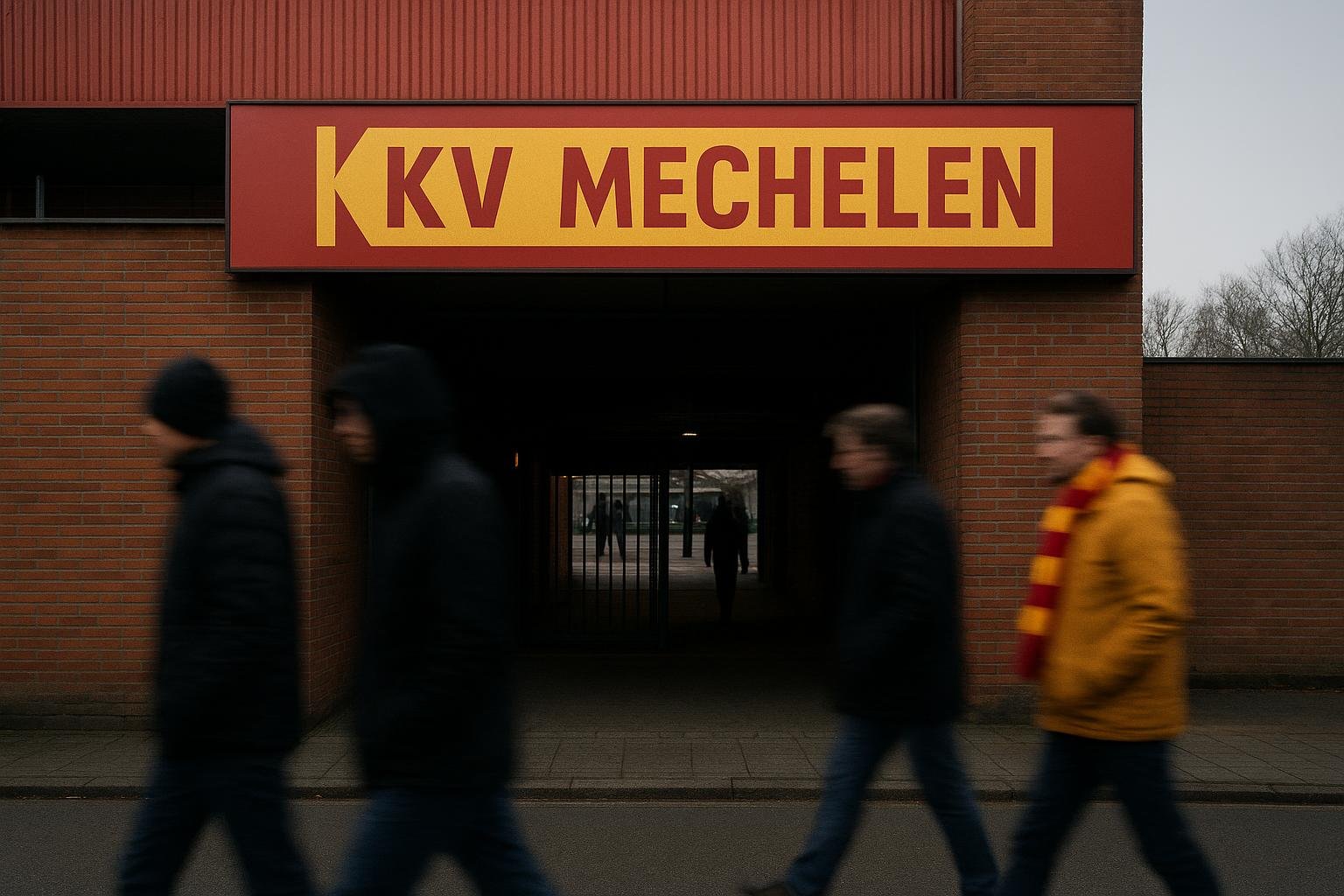 Sfeerbeeld rond het stadion van KV Mechelen tijdens de wintermercato