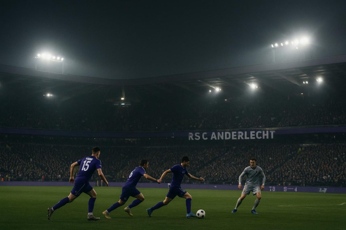 Anderlecht-selectie tijdens een wedstrijd in het stadion