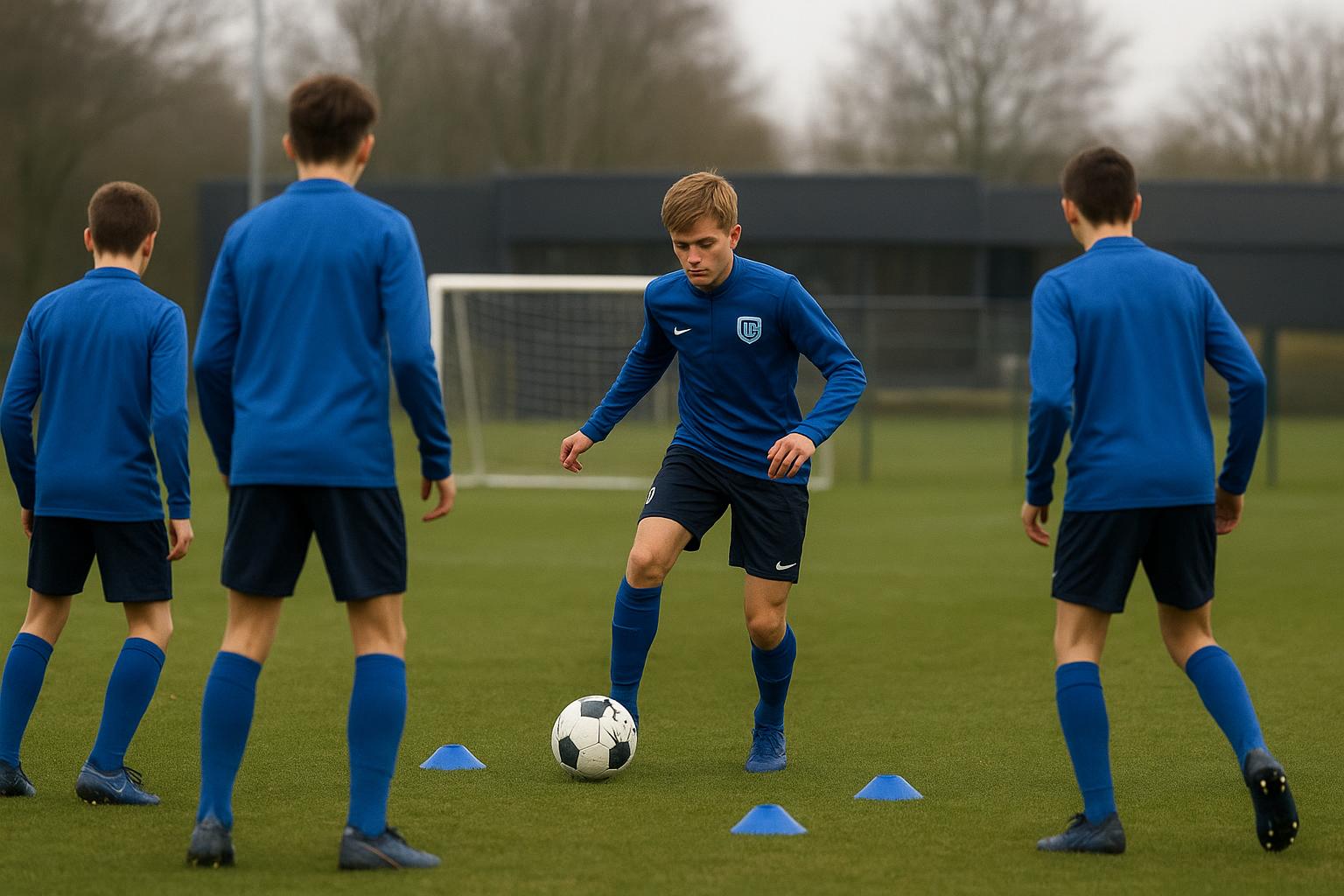 Sfeerbeeld aan de jeugdacademie van KRC Genk tijdens een trainingsmoment