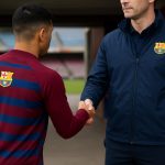Training- of stadionbeeld van FC Barcelona in aanloop naar contractgesprekken rond Fermín López