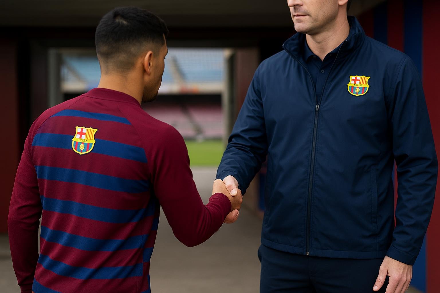 Training- of stadionbeeld van FC Barcelona in aanloop naar contractgesprekken rond Fermín López