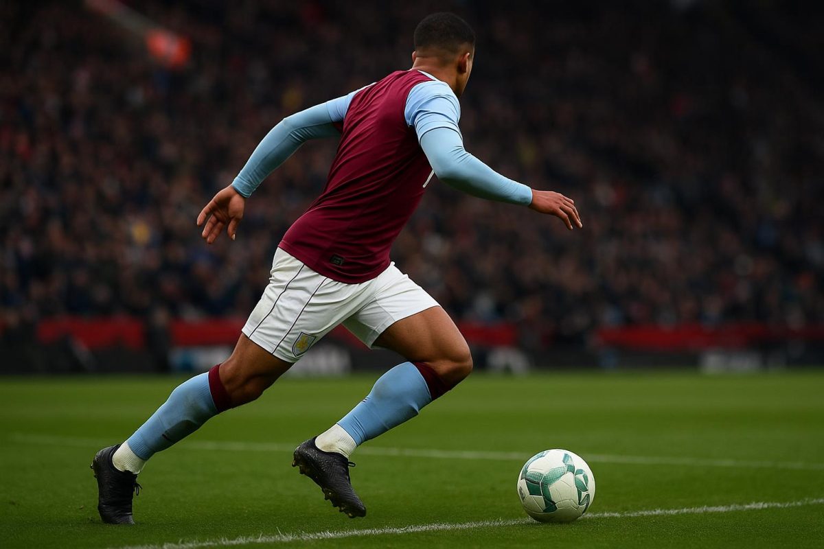 Leon Bailey in actie voor Aston Villa tijdens een Premier League-wedstrijd