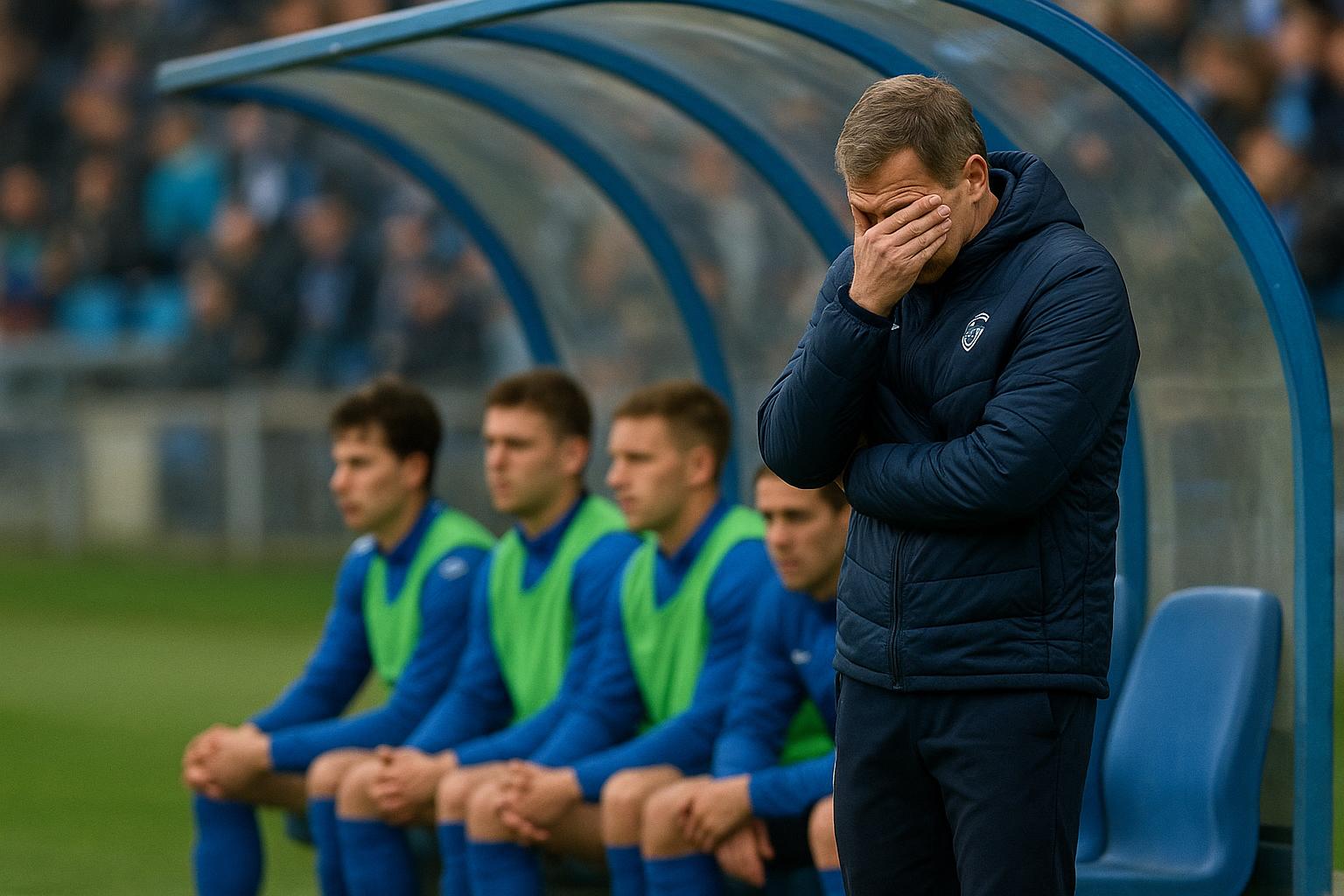 KRC Genk-trainer Nicky Hayen langs de zijlijn tijdens een wedstrijd