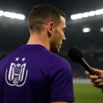 Thorgan Hazard van RSC Anderlecht reageert na de wedstrijd in het Lotto Park