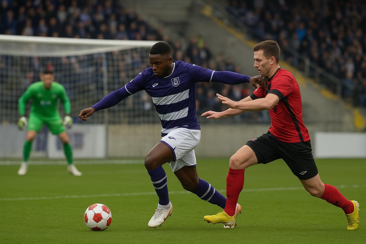 Danylo Sikan in actie bij zijn debuut voor Anderlecht tegen FC Dender