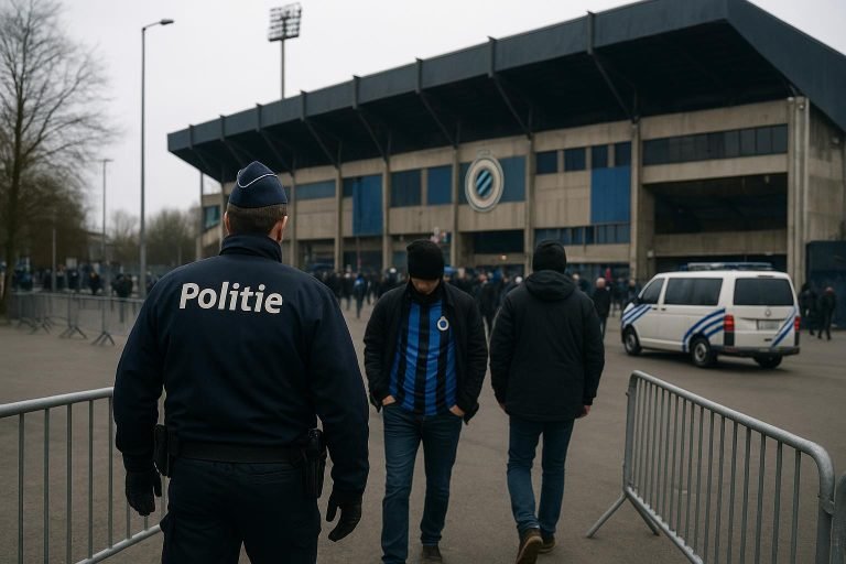 Politie-aanwezigheid aan het Jan Breydelstadion voor Club Brugge tegen Marseille