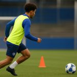 Speler van KAA Gent op training op een oefenveld
