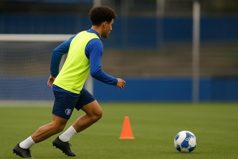 Speler van KAA Gent op training op een oefenveld