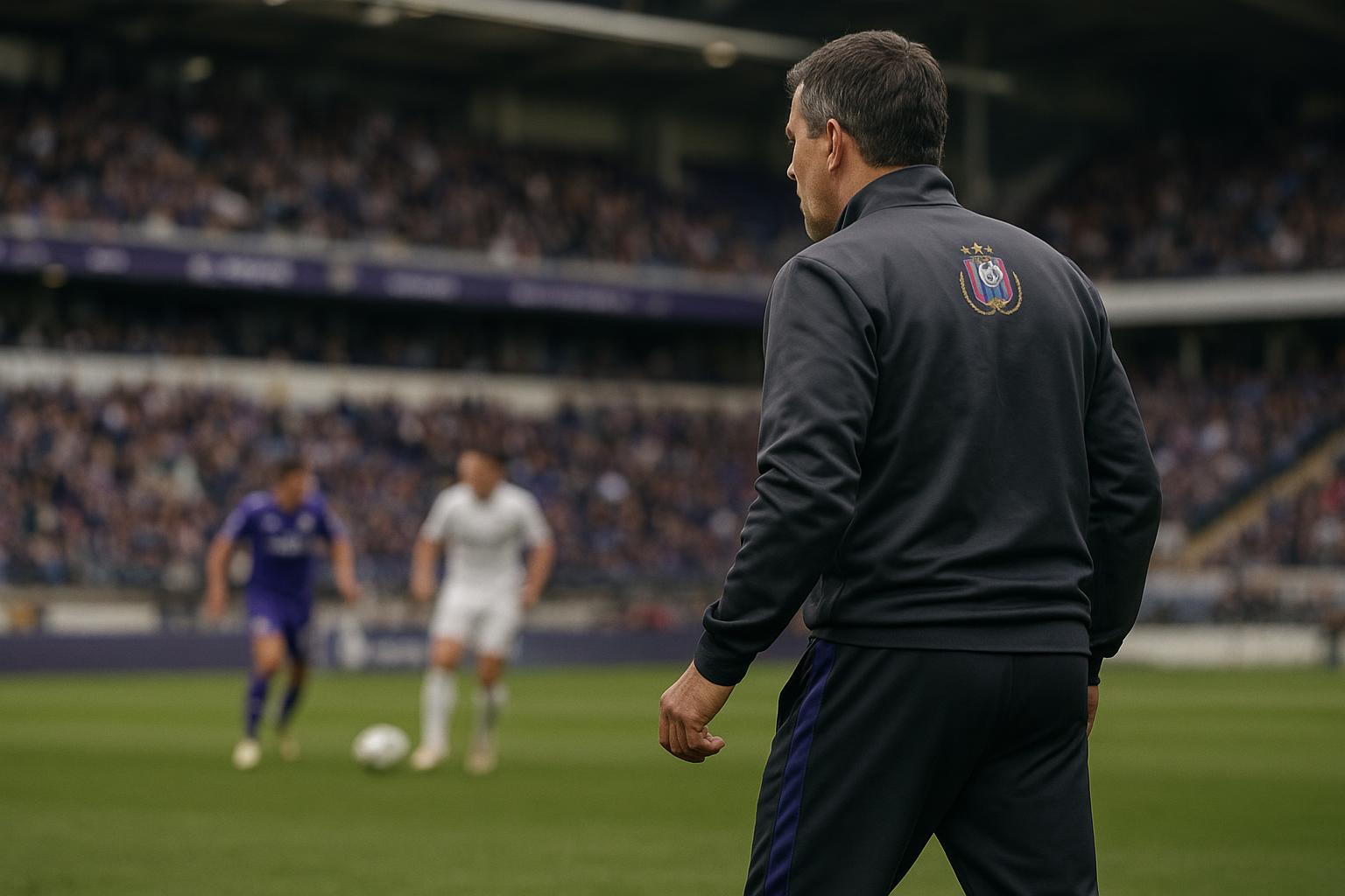Besnik Hasi langs de zijlijn als coach van RSC Anderlecht