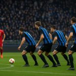 Actiemoment met de defensie van Club Brugge in het Jan Breydelstadion, met focus op organisatie achterin.