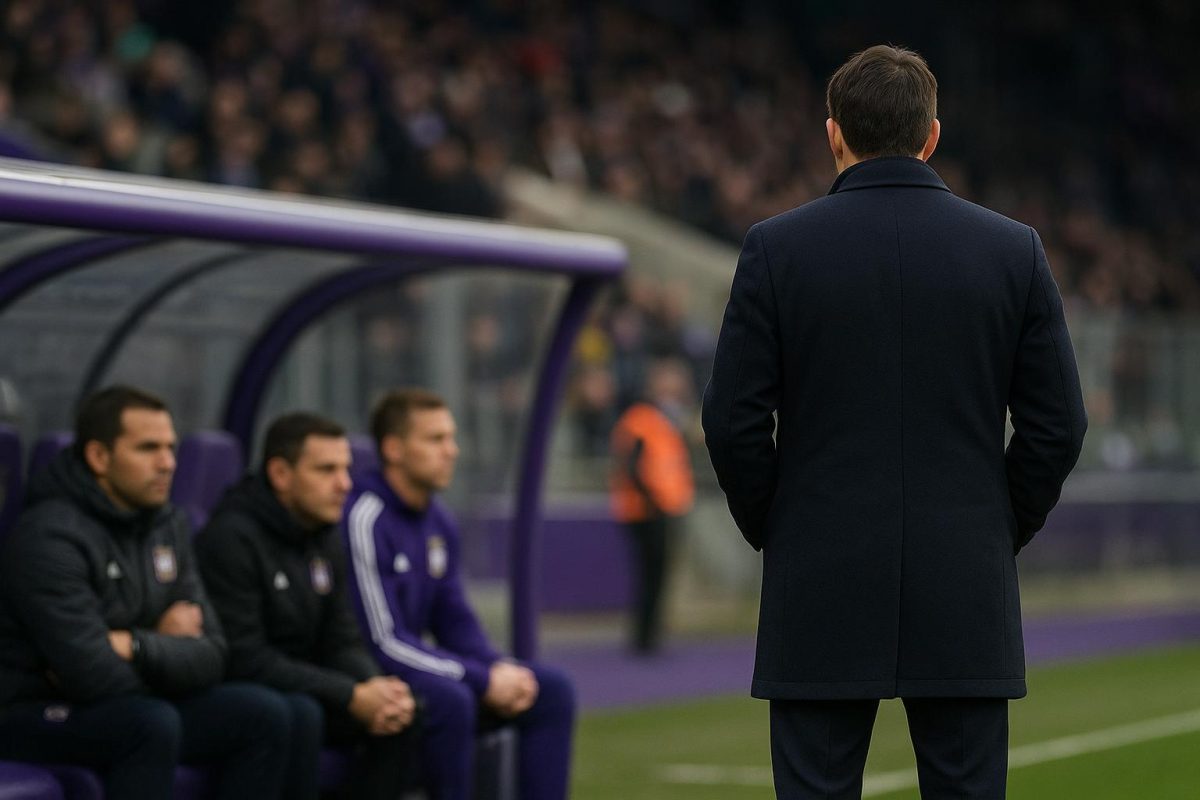 Sfeerbeeld rond de bank van RSC Anderlecht tijdens een wedstrijd