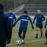 Rik De Mil tijdens een trainingssessie van KAA Gent in de winterperiode