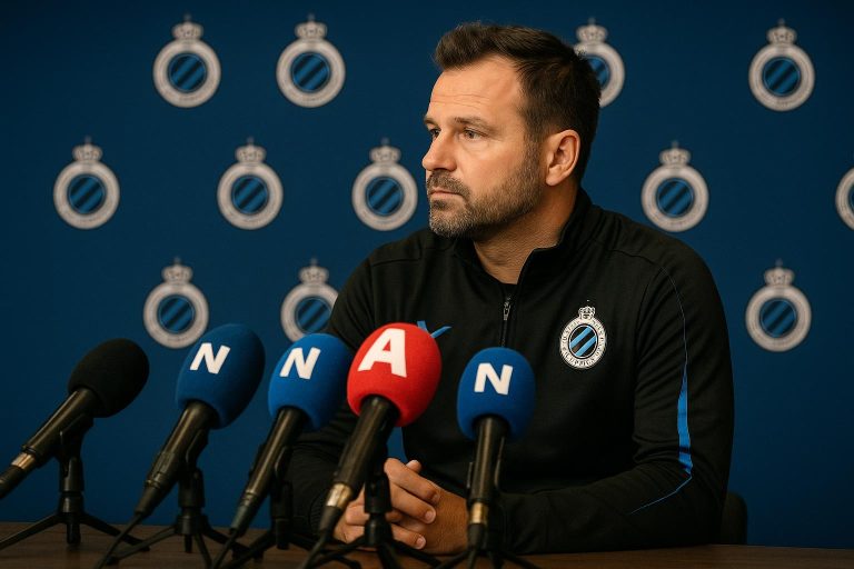 Ivan Leko tijdens een persmoment van Club Brugge in aanloop naar het duel met Olympique Marseille