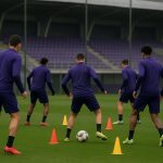 Spelers van RSC Anderlecht tijdens een training in aanloop naar een druk programma