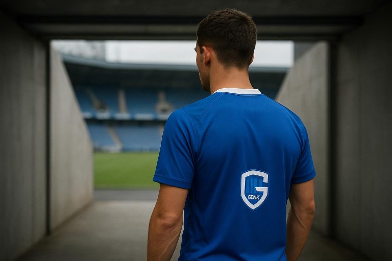 KRC Genk-verdediger Juwensley Onstein in wedstrijdactie
