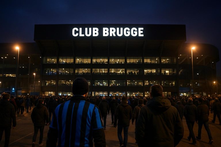 Avondsfeer rond het Jan Breydelstadion op een Champions League-speeldag