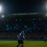 Sfeershot in het Jan Breydelstadion tijdens een Champions League-avond met Club Brugge-kleuren