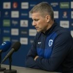 Nicky Hayen tijdens een moment rond KRC Genk in aanloop naar de Europa League-wedstrijd tegen Malmö