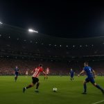 Sfeerbeeld in een stadion bij een Europese avond met Belgische clubs
