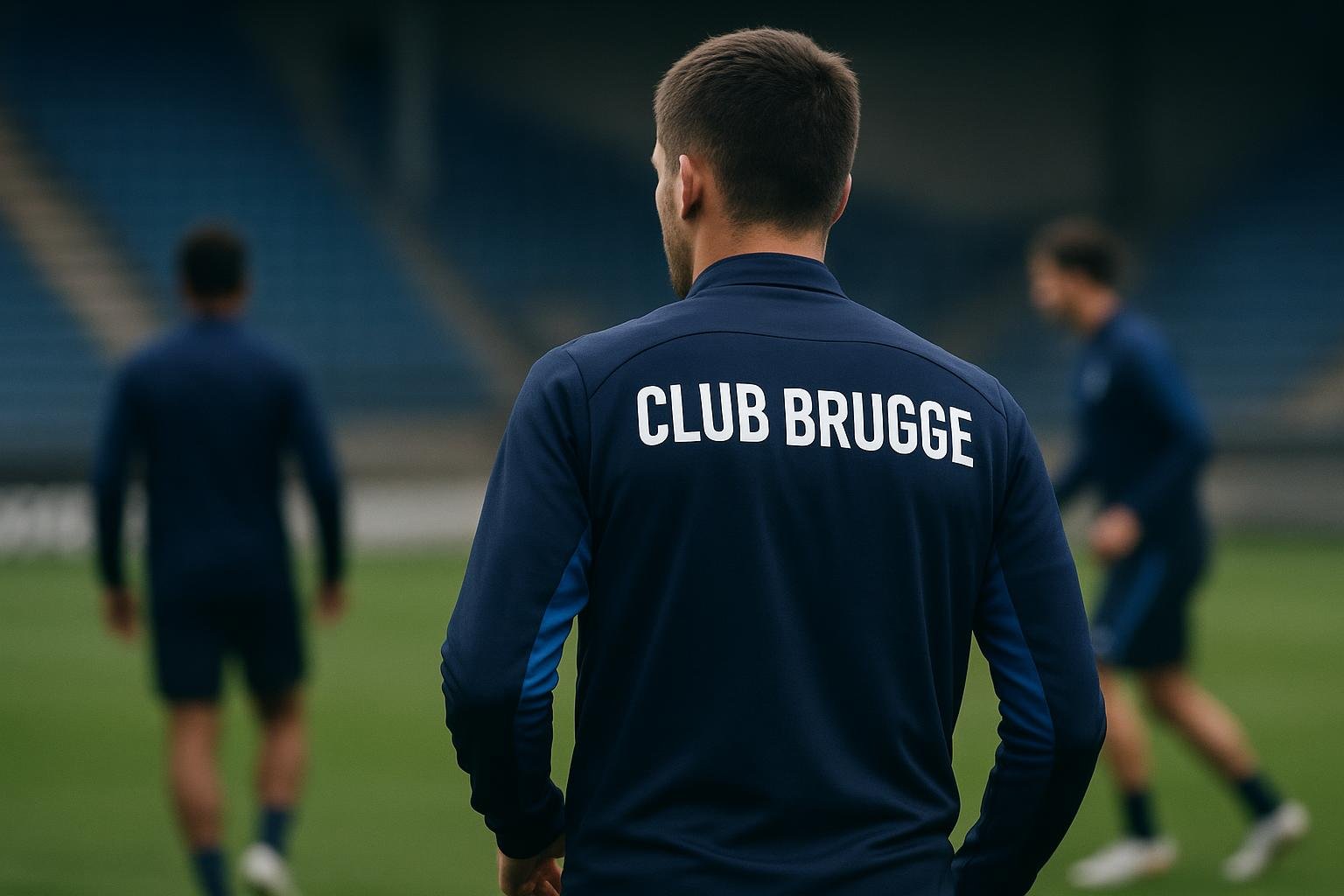 Trainingssituatie bij Club Brugge met een flankspeler zonder herkenbare gezichten