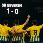 SK Beveren viert een doelpunt in de Ghelamco Arena tegen Jong KAA Gent