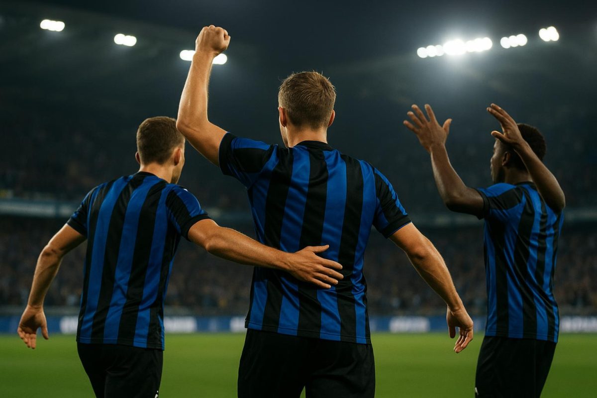 Hans Vanaken van Club Brugge reageert na de 3-0 zege tegen Marseille in het Jan Breydelstadion