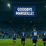 Scorebord in het Jan Breydelstadion na Club Brugge - Olympique Marseille