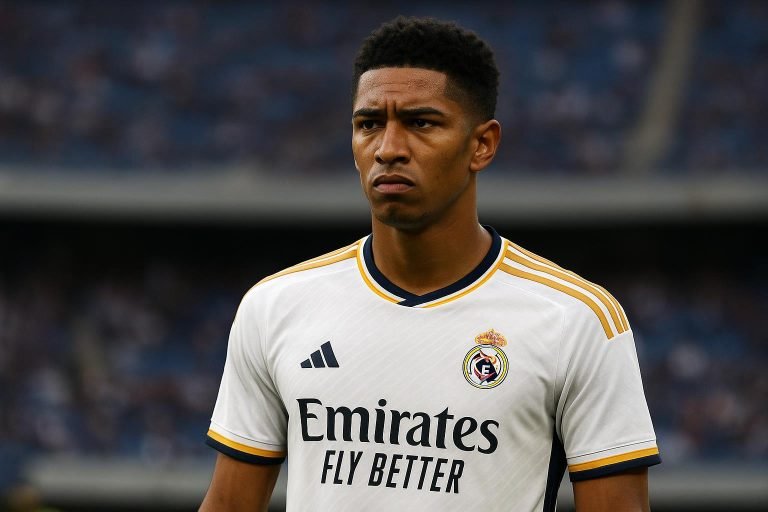 Jude Bellingham in wedstrijdtenue van Real Madrid tijdens een match
