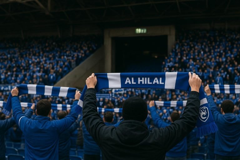 Transfersfeer rond Al Hilal met stadion op de achtergrond en geen herkenbare gezichten
