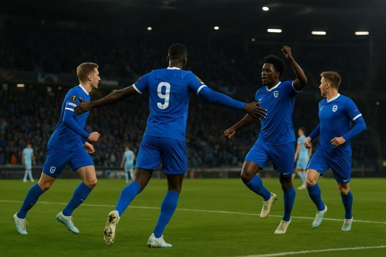 Spelers van KRC Genk in de Cegeka Arena na de Europa League-wedstrijd tegen Malmö