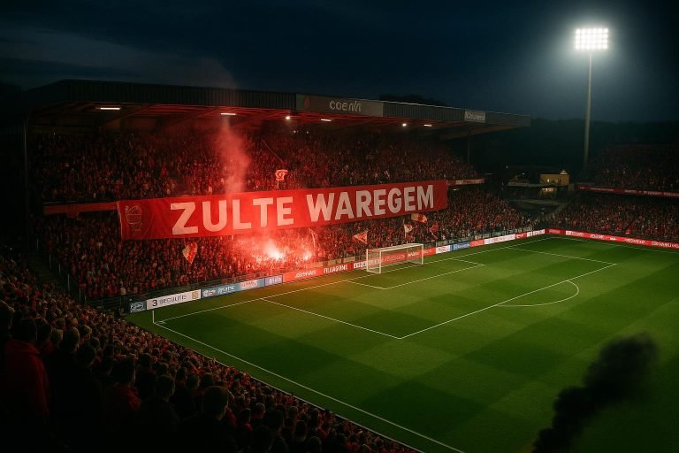 Stadionsfeer bij een thuiswedstrijd van Zulte Waregem
