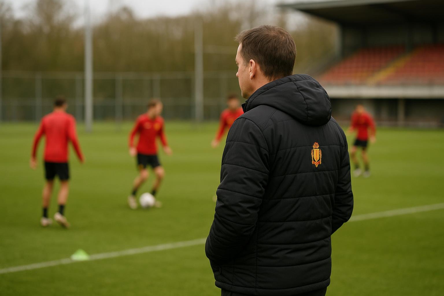 Frédéric Frans tijdens een trainingsmoment in KV Mechelen-context