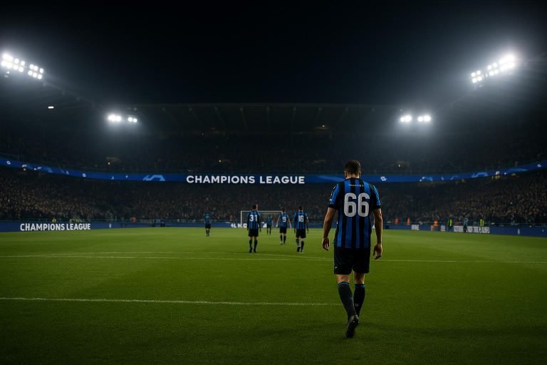 Avondsfeer in het Jan Breydelstadion tijdens een Champions League-wedstrijd van Club Brugge