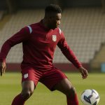 Amadou Onana tijdens een trainingsmoment bij Aston Villa