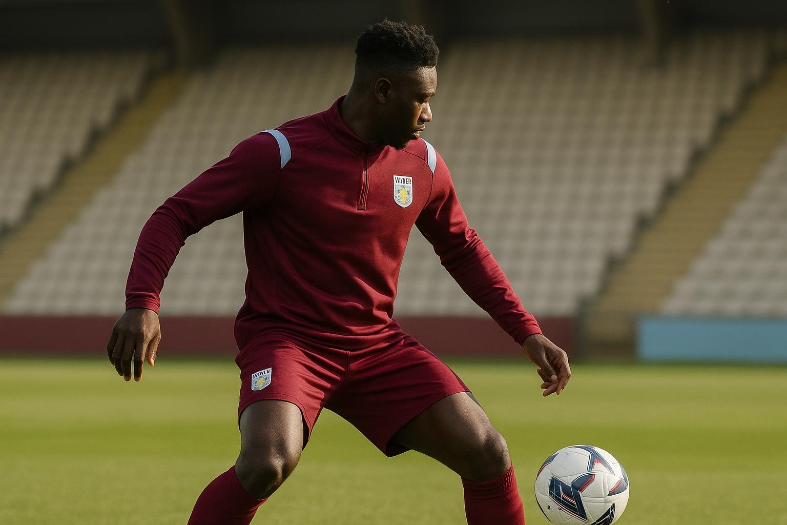 Amadou Onana tijdens een trainingsmoment bij Aston Villa