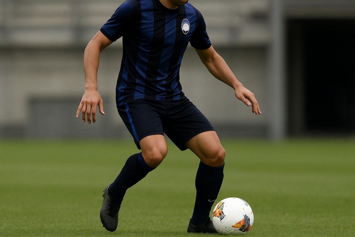Ademola Lookman in actie in Atalanta-tenue tijdens een wedstrijd