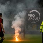 Logo van de Pro League in de context van de campagne tegen pyrotechniek in stadions