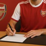 Sfeerbeeld bij Arsenal rond de contractondertekening van talent Max Dowman