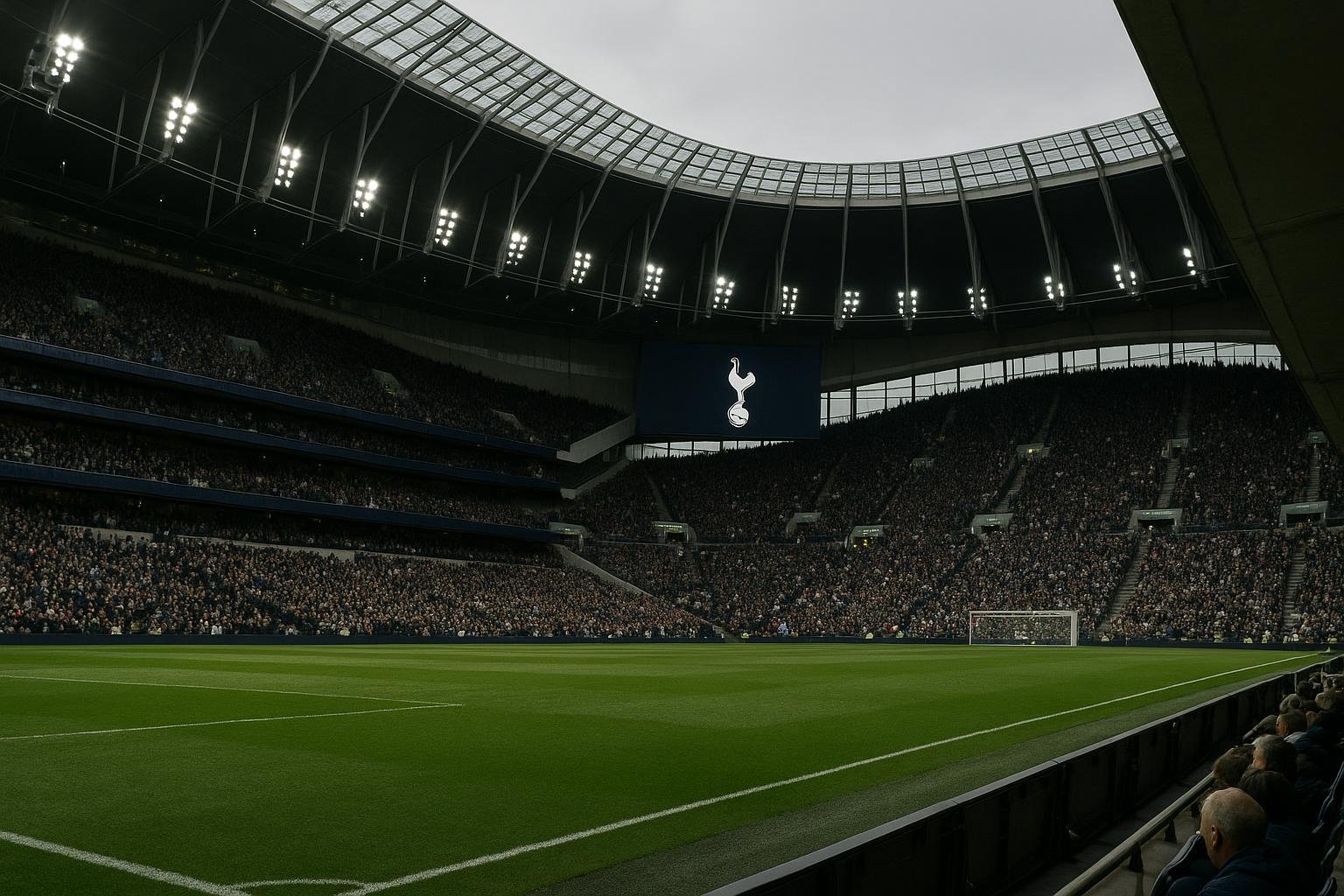 Neutrale sfeer rond een Engels voetbalstadion