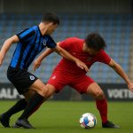 Club NXT viert een doelpunt in The Nest tegen Seraing in de Challenger Pro League