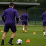 Spelers van RSC Anderlecht op training, in aanloop naar een competitiewedstrijd