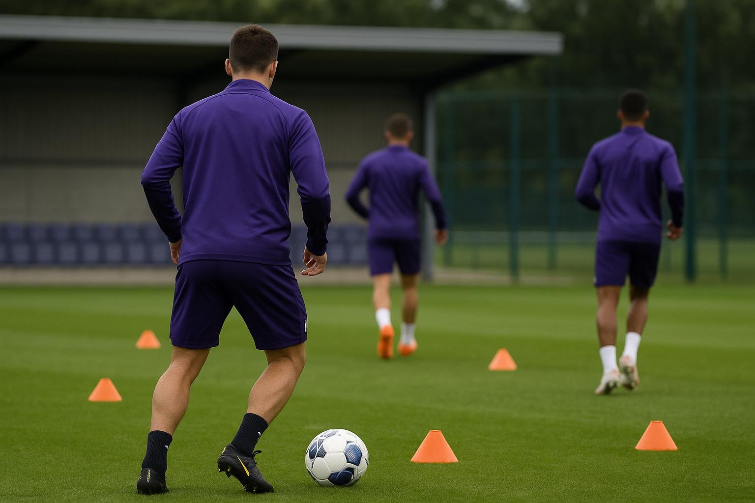 Spelers van RSC Anderlecht op training, in aanloop naar een competitiewedstrijd
