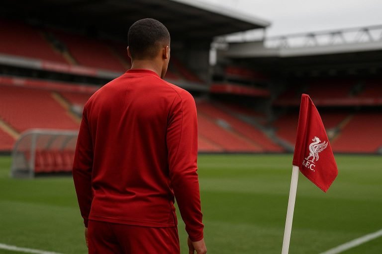 Liverpool-omgeving met focus op een rechtsbackpositie zonder herkenbare gezichten
